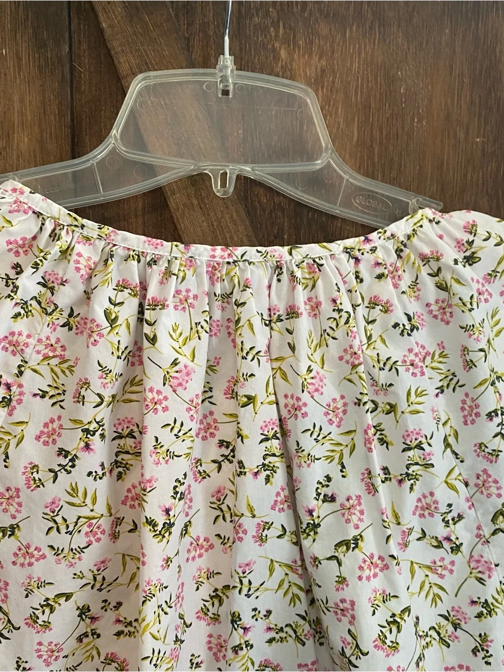 J. Crew Pink Floral Tie-Neck Button-Front Blouse